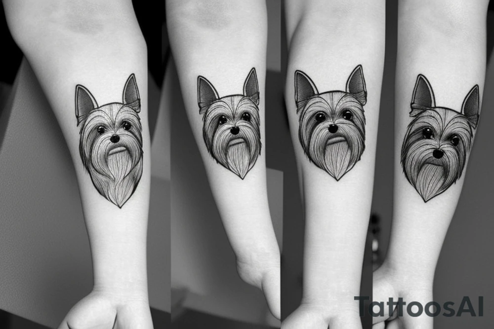 Yorkie terrier minimalist tattoo idea