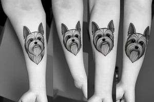 Yorkie terrier minimalist tattoo idea