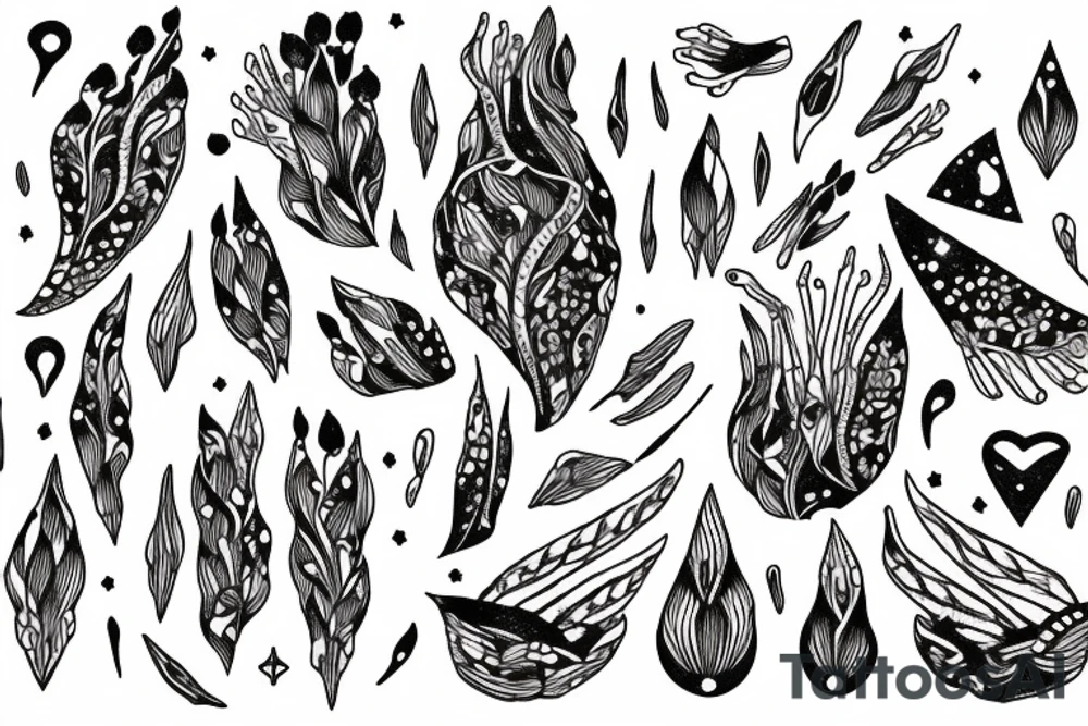 Vivimus ut moriamur in quotes surrounded by lilies and galaxies tattoo idea