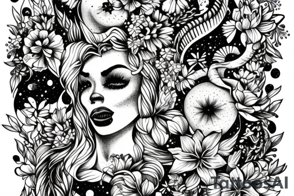 Vivimus ut moriamur in quotes surrounded by lilies and galaxies tattoo idea