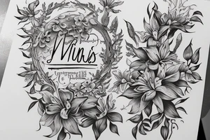 "Vivimus ut moriamur" in roman typography and quoted in text 
surrounded by lilies and galaxies tattoo idea