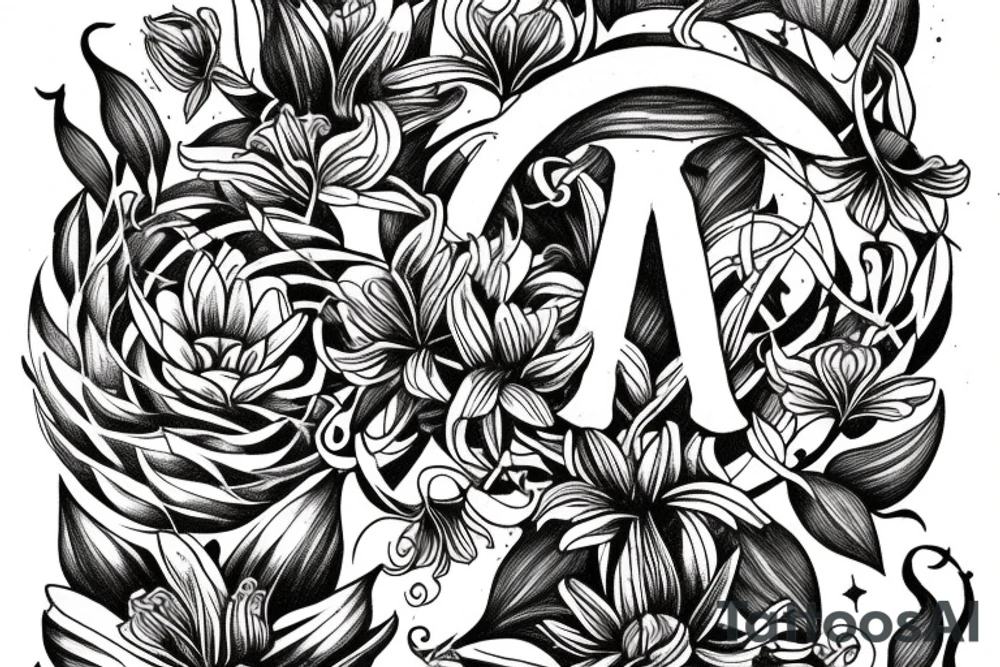 "Vivimus ut moriamur" in roman typography and quoted in text 
surrounded by lilies and galaxies tattoo idea