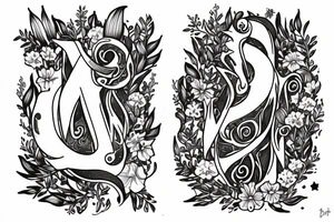 "Vivimus ut moriamur" in roman typography and quoted in text 
surrounded by lilies and galaxies tattoo idea