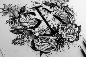 "Vivimus ut moriamur" in roman typography and quoted in text 
surrounded by lilies and galaxies tattoo idea