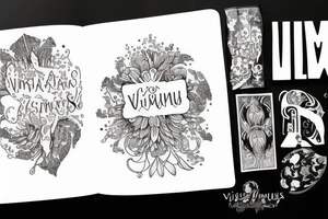 "Vivimus ut moriamur" in roman typography and quoted in text 
surrounded by lilies and galaxies tattoo idea