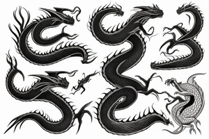 A robust dragon with a powerful, sinuous body tattoo idea