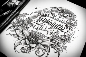 "Vivimus ut moriamur" in roman typography and quoted in text 
surrounded by lilies and galaxies tattoo idea