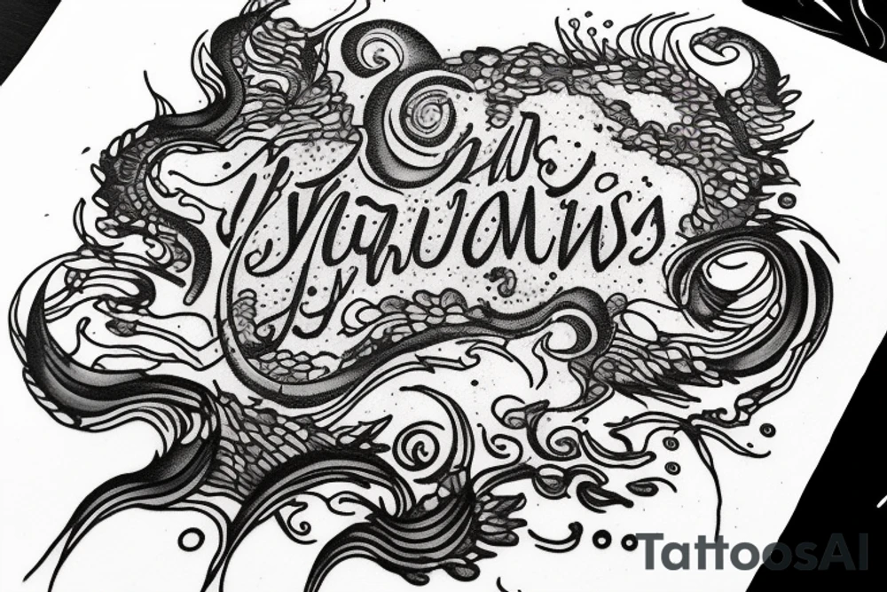 "Vivimus ut moriamur" in roman typography and quoted in text 
surrounded by water lilies and galaxies tattoo idea