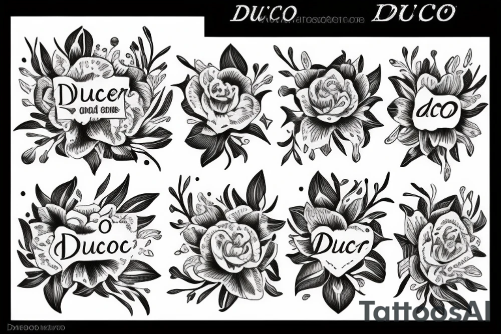 "Non ducor, duco"  quoted in text 
surrounded by lilies and stars tattoo idea