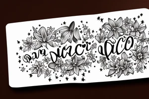 "Non ducor, duco"  quoted in text 
surrounded by lilies and stars tattoo idea