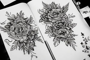 Flectere si nequeo superos, Acheronta moveba with flowers and stars tattoo idea