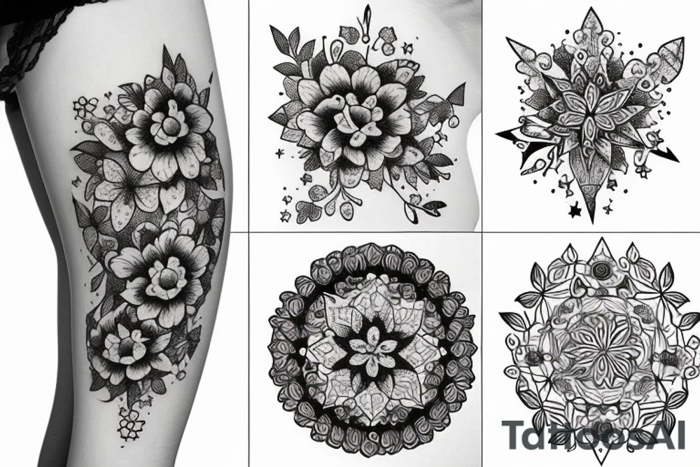 Flectere si nequeo superos, Acheronta moveba with flowers and stars tattoo idea