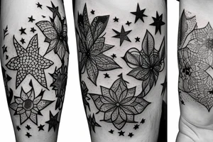 Flectere si nequeo superos, Acheronta moveba with flowers and stars tattoo idea