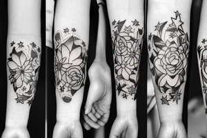 Flectere si nequeo superos, Acheronta moveba with flowers and stars tattoo idea