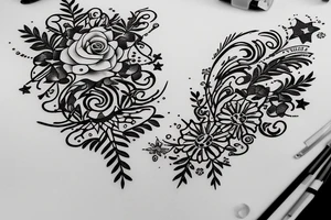 Flectere si nequeo superos, Acheronta moveba in quoted and floral script 
with flowers and stars tattoo idea