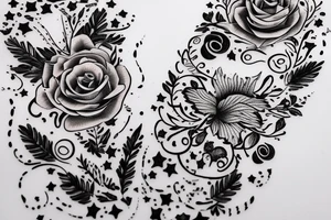 Flectere si nequeo superos, Acheronta moveba in quoted and floral script 
with flowers and stars tattoo idea