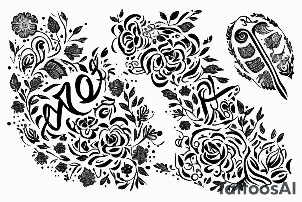 Flectere si nequeo superos, Acheronta moveba in quoted and floral script 
with flowers and stars tattoo idea