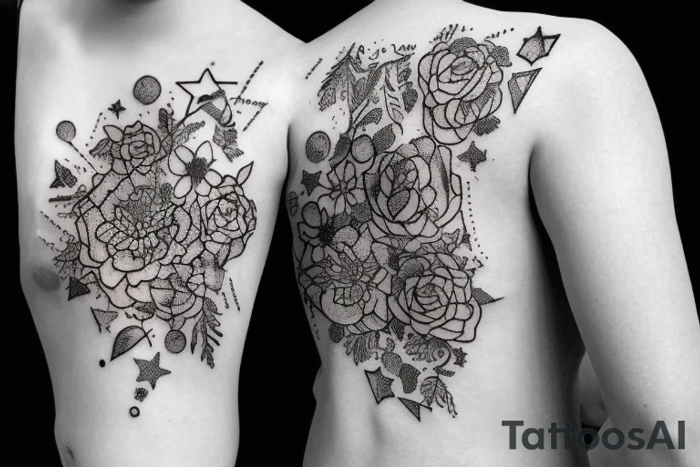 Flectere si nequeo superos, Acheronta moveba in quoted and floral script 
with flowers and stars tattoo idea