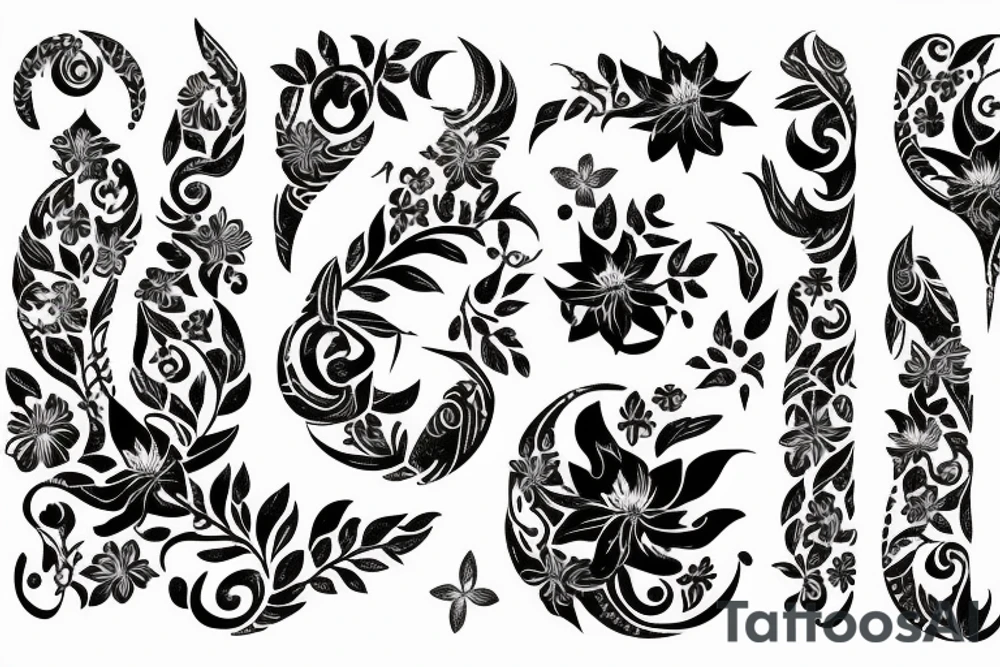 Flectere si nequeo superos, Acheronta moveba in quoted and floral script 
with lilies and stars tattoo idea
