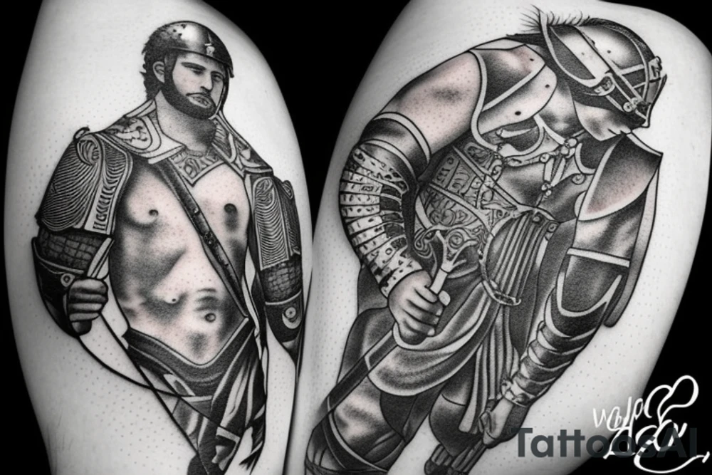 Gladiator in arena consilium capit no images of people tattoo idea