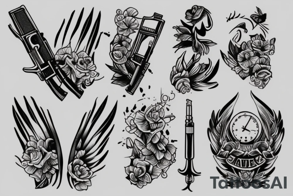 Angle holding ak47 tattoo idea