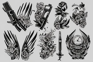 Angle holding ak47 tattoo idea
