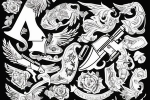 Angle holding ak47 tattoo idea