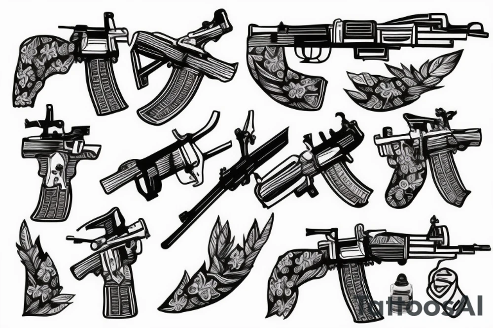 Angle holding ak47 tattoo idea