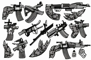 Angle holding ak47 tattoo idea