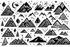 A coding algorithm forming the shape of a mountain tattoo idea