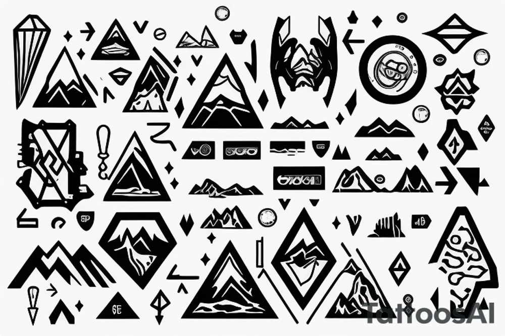 A coding algorithm forming the shape of a mountain tattoo idea