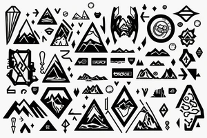 A coding algorithm forming the shape of a mountain tattoo idea