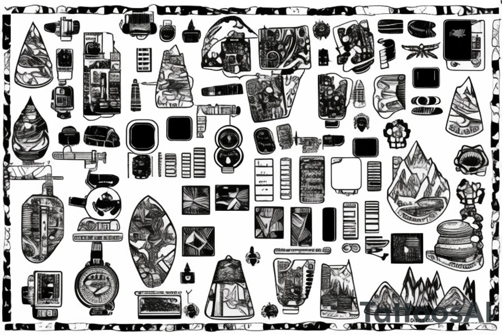 A mountain range made up of interconnected circuit boards tattoo idea A mountain range made up of interconnected circuit boards tattoo idea