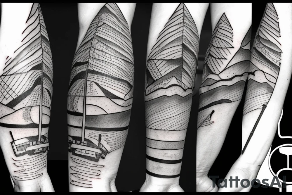 A robotic arm coding a mountain landscape tattoo idea