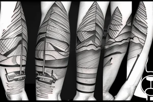 A robotic arm coding a mountain landscape tattoo idea