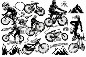 A mountain biker riding on a circuit board tattoo idea