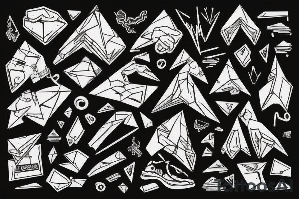 A rock climber scaling a mountain with coding symbols as handholds tattoo idea