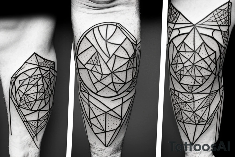 A rock climber scaling a mountain with coding symbols as handholds tattoo idea