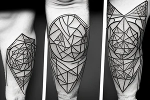 A rock climber scaling a mountain with coding symbols as handholds tattoo idea