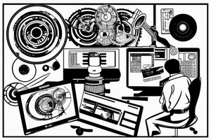 engineer working on a computer tattoo idea
