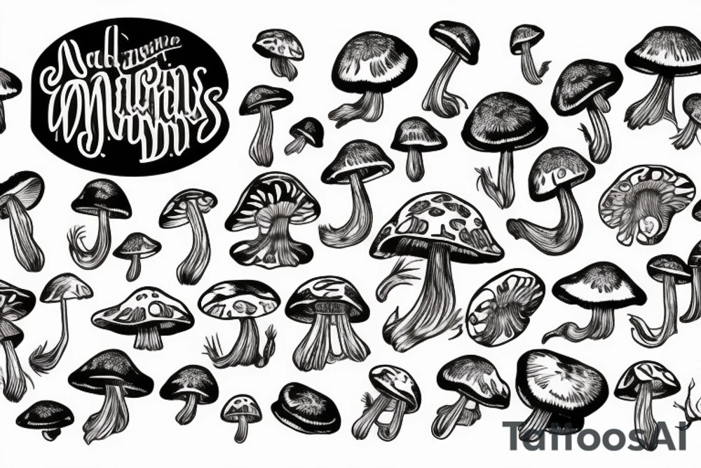mushrooms tattoo idea