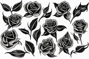 roses neotrad tattoo idea
