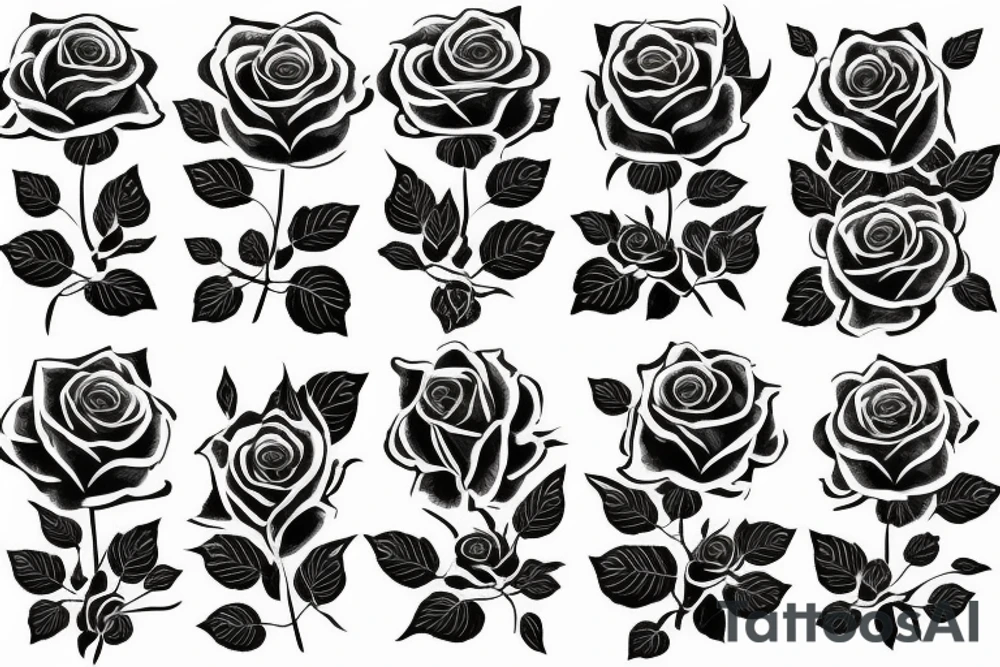 roses neotrad tattoo idea