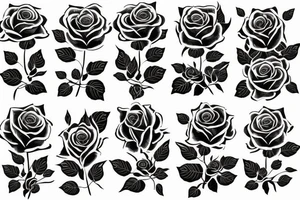 roses neotrad tattoo idea