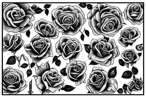 roses neotrad tattoo idea