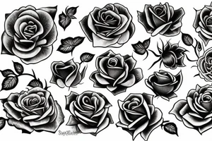 roses neotrad tattoo idea