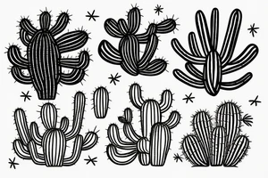 simple unique cactus no shading arizona tattoo idea
