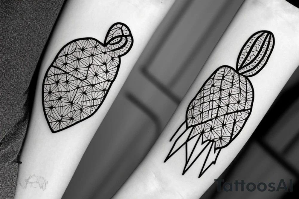 simple unique cactus no shading arizona small tattoo idea