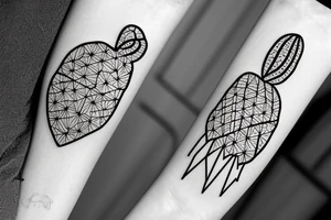 simple unique cactus no shading arizona small tattoo idea