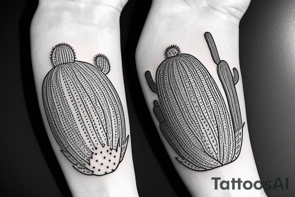 simple unique cactus no shading arizona small tattoo idea